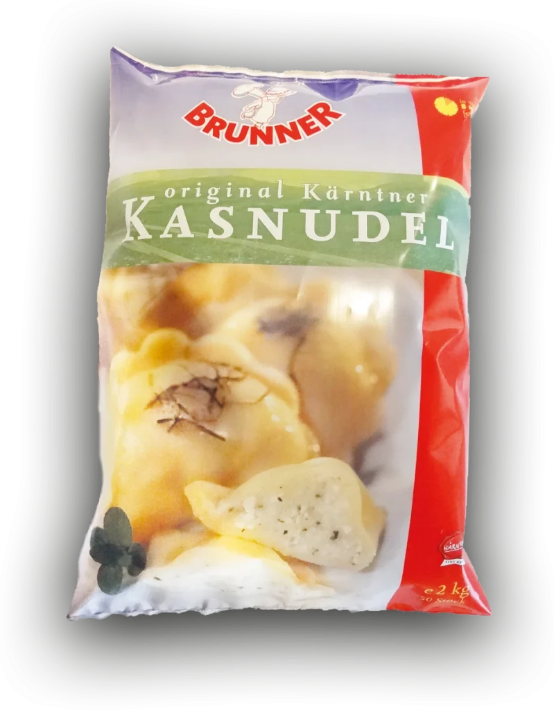 Beutel mit original Kärntner Kasnudeln der Nudel-Manufaktur BRUNNER